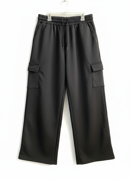 Black Wide Leg Cargo Trouser for Women|XL|WAIST 30