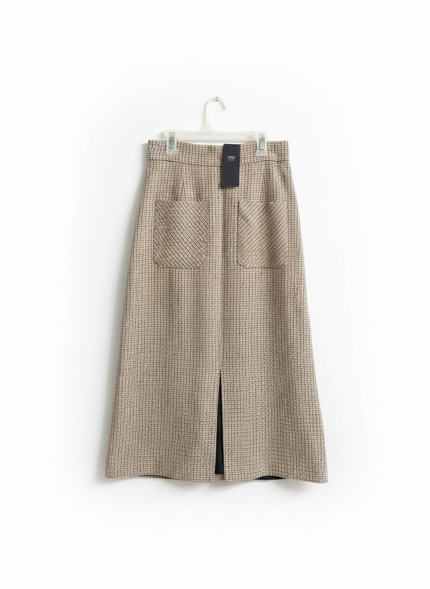MARK&SPENCER|S|WAIST 26|High-Waist Wool Skirt