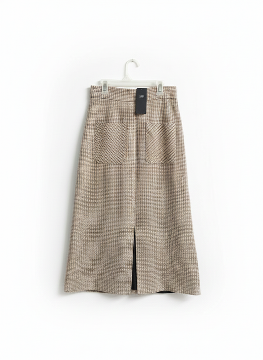 MARK&SPENCER|S|WAIST 26|High-Waist Wool Skirt