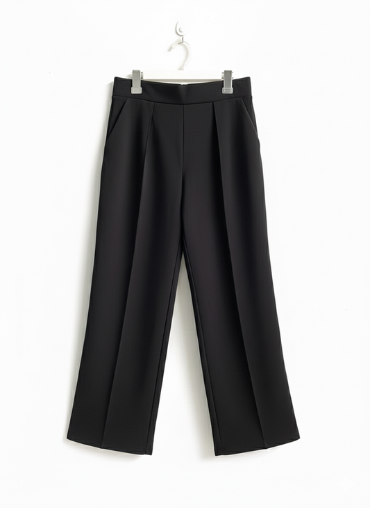 H&M|S|WAIST 28|Straight Fit Black Suit Trousers
