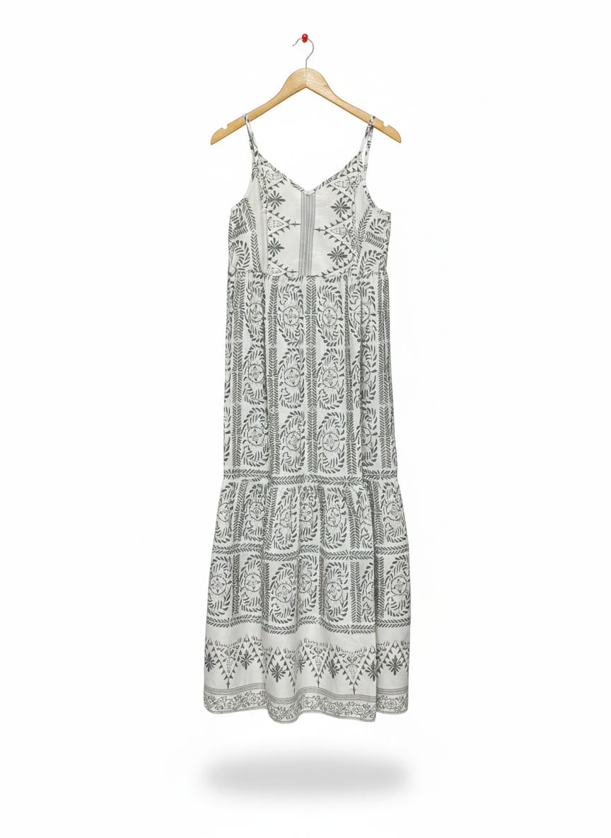 SHEIN |M| BUST 16| ETHNIC BOHO TIERED MAXI SUN DRESS