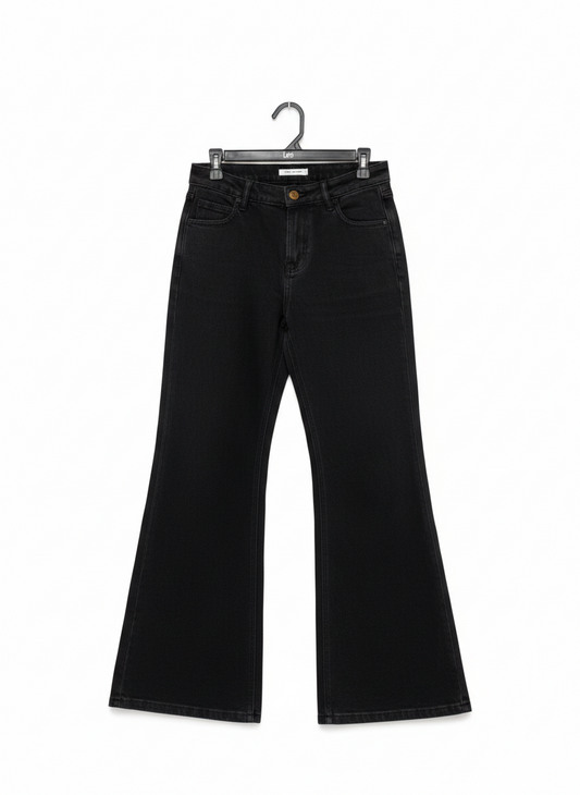 MADE NOTHING |M| WAIST 28| High-Waisted, Black Flared Jeans