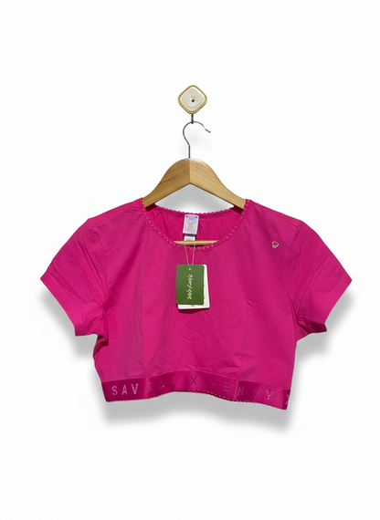 SAVAGE |L| BUST 16|B12| X Cotton Jersey Crop Top