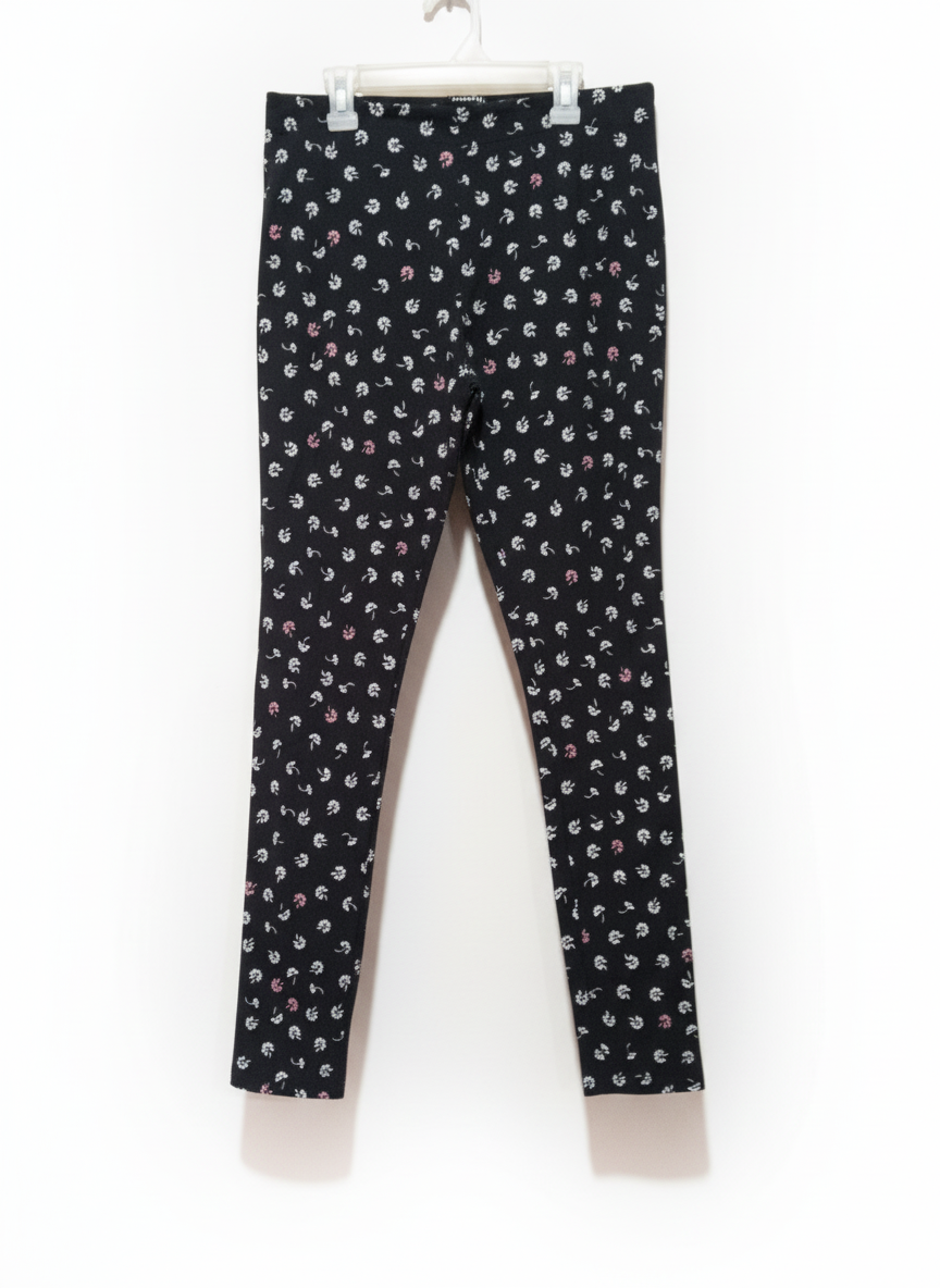 ATMOSPHERE Legging Activewear Pants Womens Small Black Floral Stretch High Rise