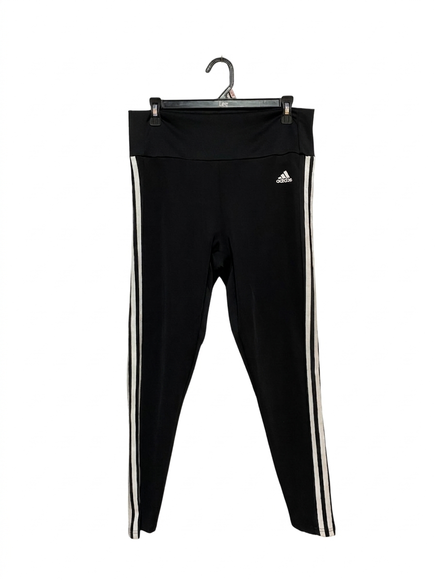 ADIDAS |L| WAIST 32| B5| CLASSIC 3-STRIPE HIGH-RISE ACTIVEWEAR LEGGINGS BLACK