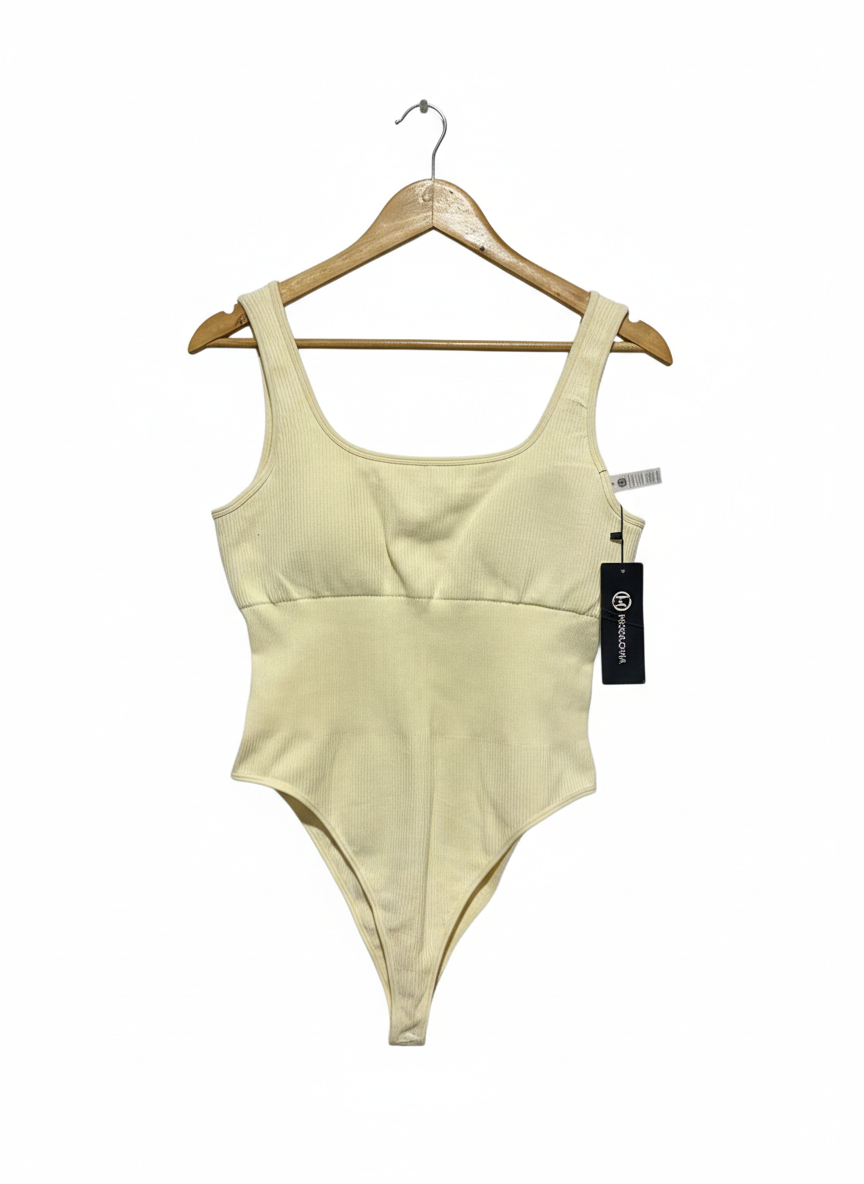 MOOSLOVER |M| BUST 16|  Microma Tummy Control Ribbed Sleeveless Bodysuit