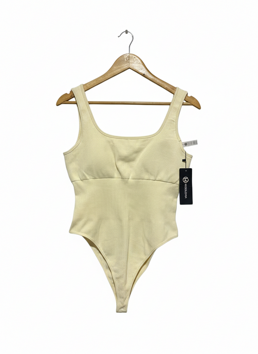 MOOSLOVER |M| BUST 16|  Microma Tummy Control Ribbed Sleeveless Bodysuit
