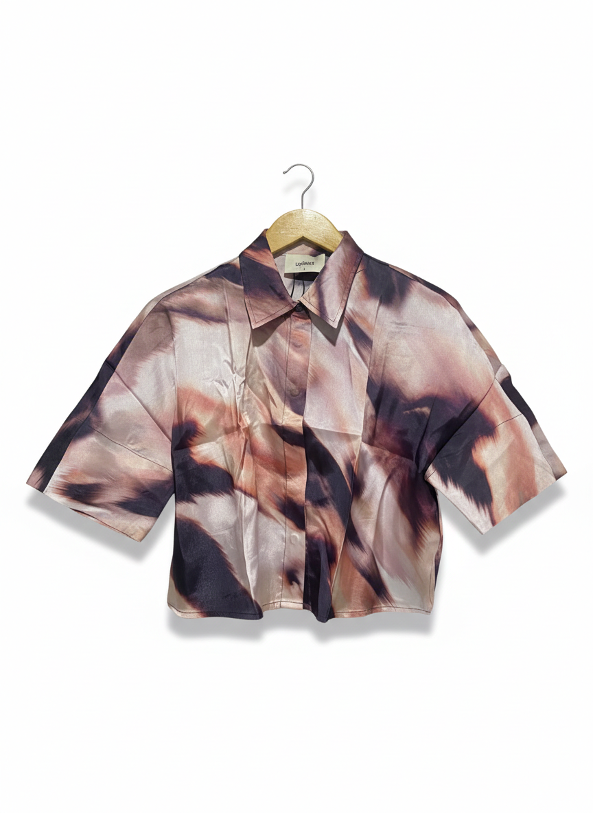 UNISON |M| BUST 21| FLORAL SOFT TOUCH ZIP FRONT TUNIC
