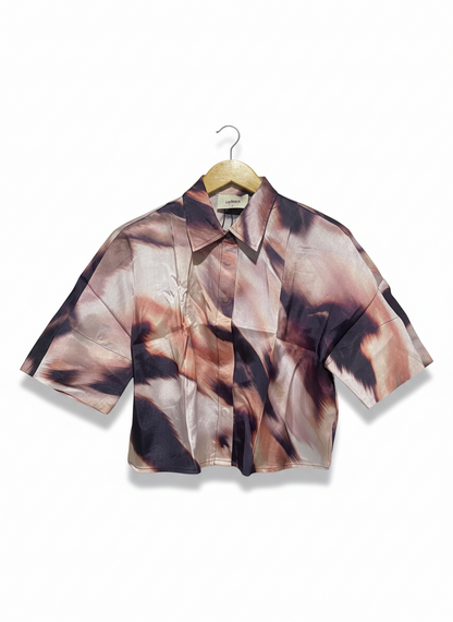 UNISON |M| BUST 21| FLORAL SOFT TOUCH ZIP FRONT TUNIC