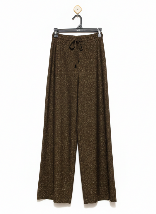 MIDNIGHT GOLD SHIMMER WIDE-LEG TROUSERS |S| WAIST 24|