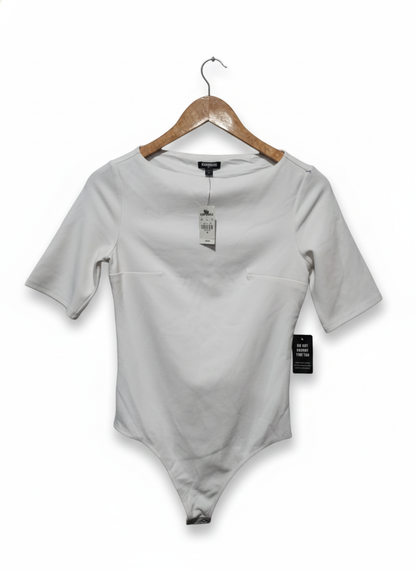 EXPRESS |XS|BUST 15|Mixed Media Boat Neck Bodysuit