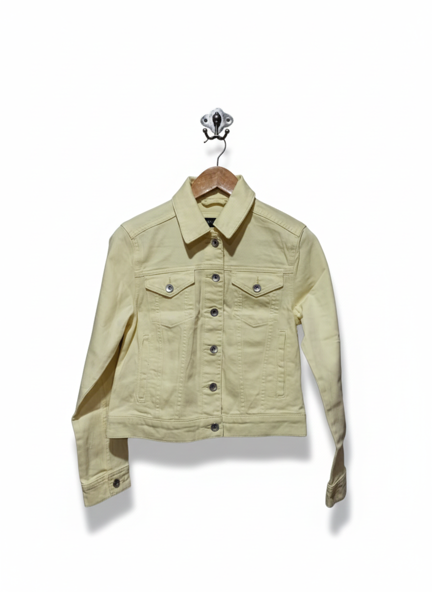 MARK&SPENSER|S|BUST 16.5|LIGHT YELLOW JEAN JACKET