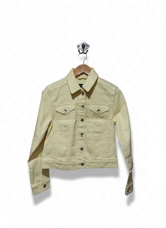 MARK&SPENSER|S|BUST 16.5|LIGHT YELLOW JEAN JACKET