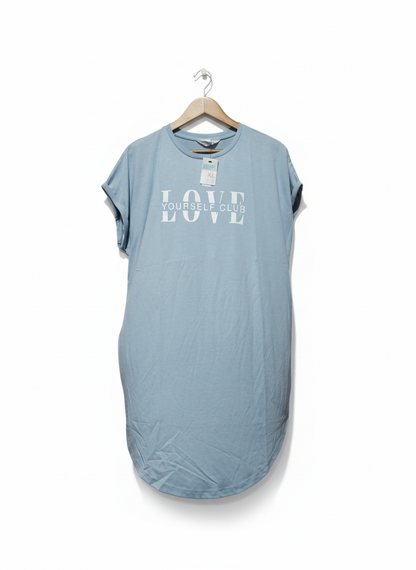 PRIMARK Short-Sleeved Nightgown With Text Print