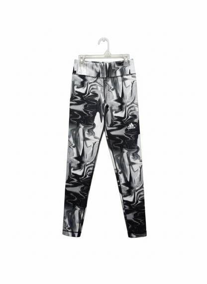 ADIDAS|XS/S|WAIST 24|HYPERGLAM HIGH-RISE MARBLE-PRINT LEGGINGS