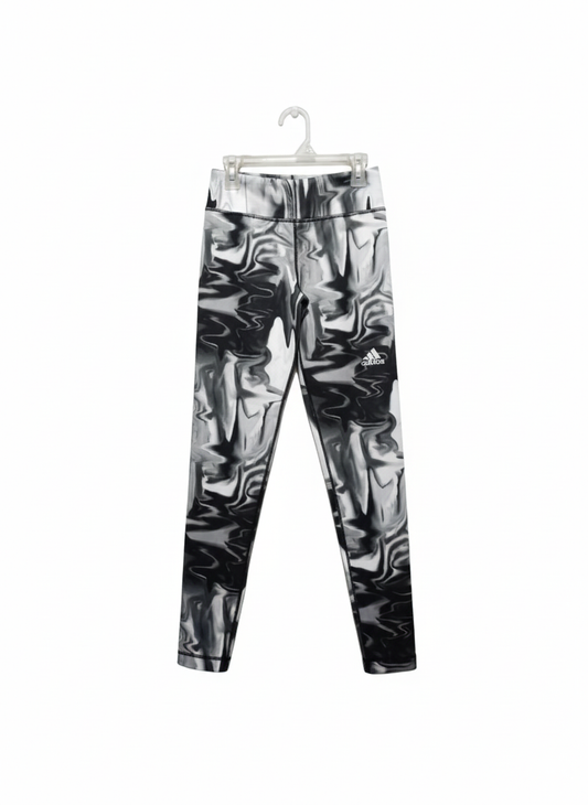 ADIDAS|XS/S|WAIST 24|HYPERGLAM HIGH-RISE MARBLE-PRINT LEGGINGS