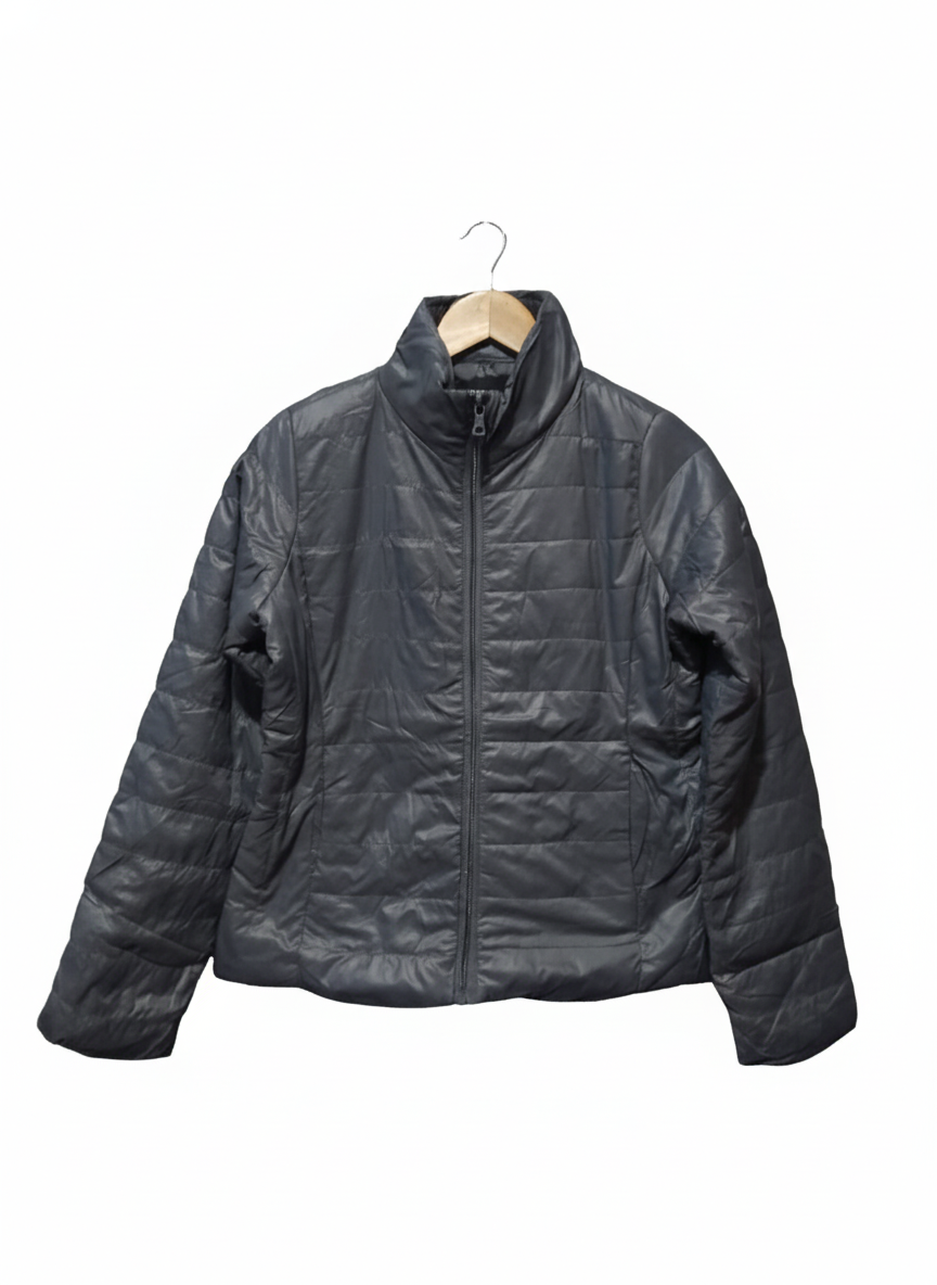 Women’s Active USA Lightweight Puffer Zip Front Black Jacket W-19 / L-22