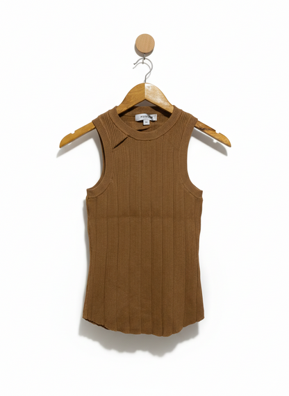 PREVIEW |M| BUST 11| Brown Ribbed Tank Top