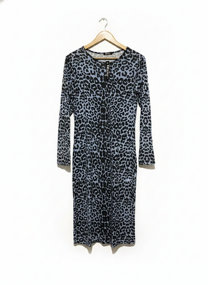 NICHE |M| BUST 18| Women's Grey and Black Animal Print Bodycon Dress
