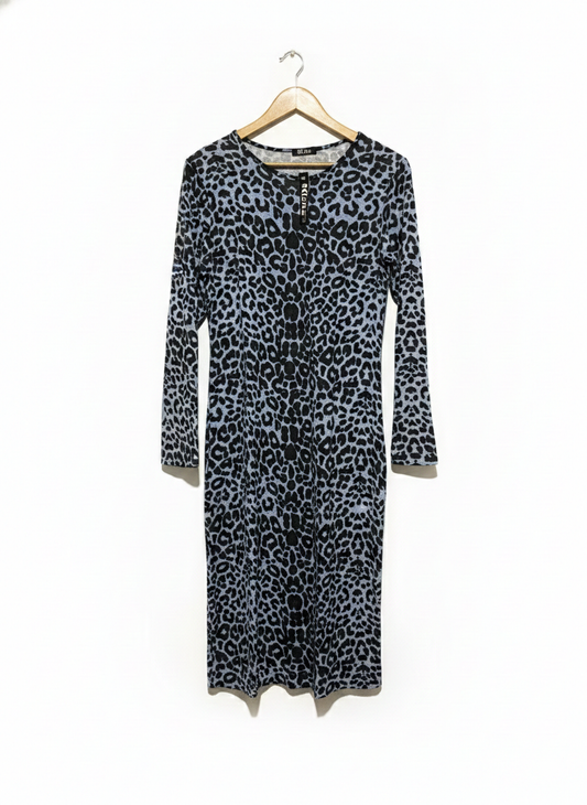 NICHE |M| BUST 18| Women's Grey and Black Animal Print Bodycon Dress