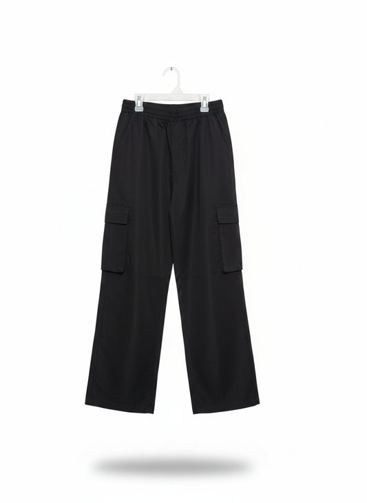 SHEIN |S\M|WAIST 26| BLACK WIDE LEG CARGO PANTS