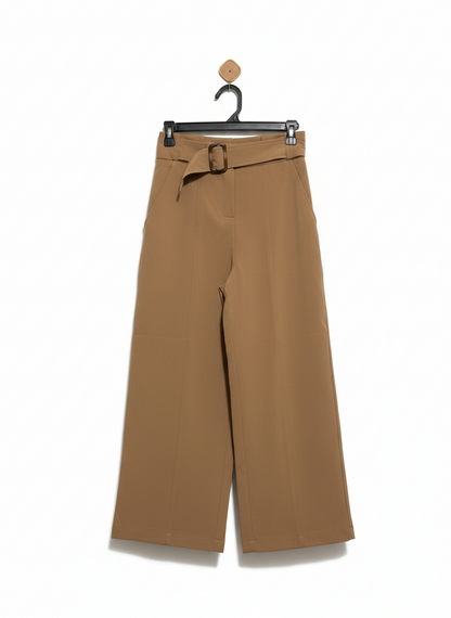 TEMT |M| WAIST 26| WOMEN’S HIGH-WAISTED WIDE-LEG TROUSERS - SOPHISTICATED CAMEL BROWN