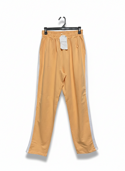 SZACHOWNICA |XL| WAIST 27| PEACH TRACK PANTS WITH WHITE SIDE STRIPE