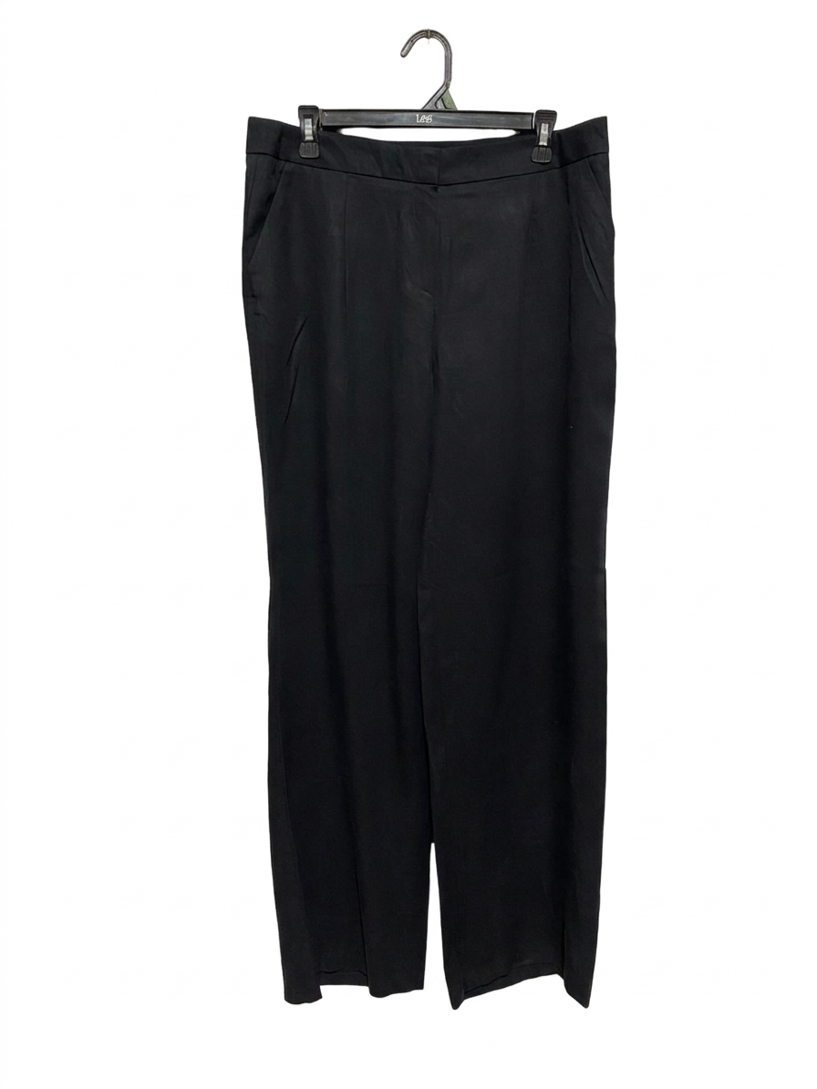 M&S |XL| WAIST 34| B7| PREMIUM HIGH-WAISTED WIDE LEG TAILORED TROUSERS - BLACK