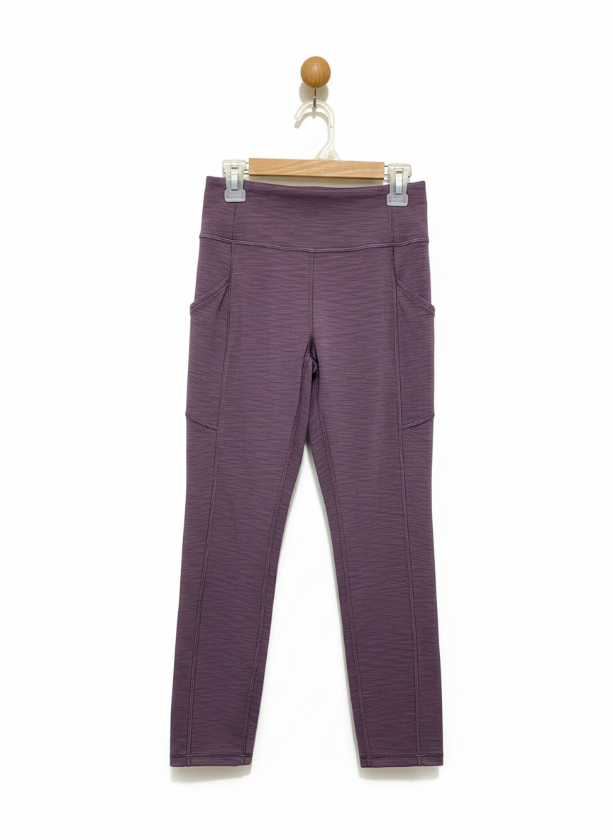 LULULEMON |S| WAIST 24| Women's Mauve Heathered High-Rise Leggings – Athletic Yoga Pants with Side Pockets