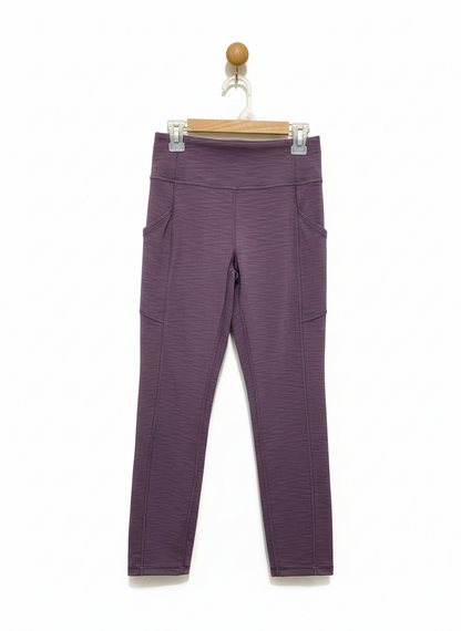LULULEMON |S| WAIST 24| Women's Mauve Heathered High-Rise Leggings – Athletic Yoga Pants with Side Pockets