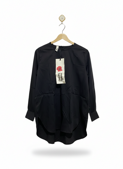 WENDY TRENDY |XL| BUST 23| CHIC MINIMALIST BLACK LONG SLEEVE TUNIC DRESS