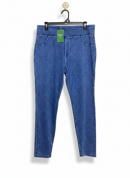 HALARA |XL| WAIST 34| HIGH-WAISTED STRETCH DENIM-STYLE LEGGINGS