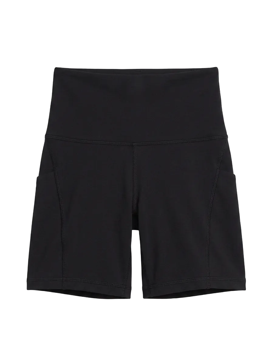 LULULEMON |XS| WAIST 22| RISE SHORTS WITH POCKETS - BLACK 6" BIKER SHORTS