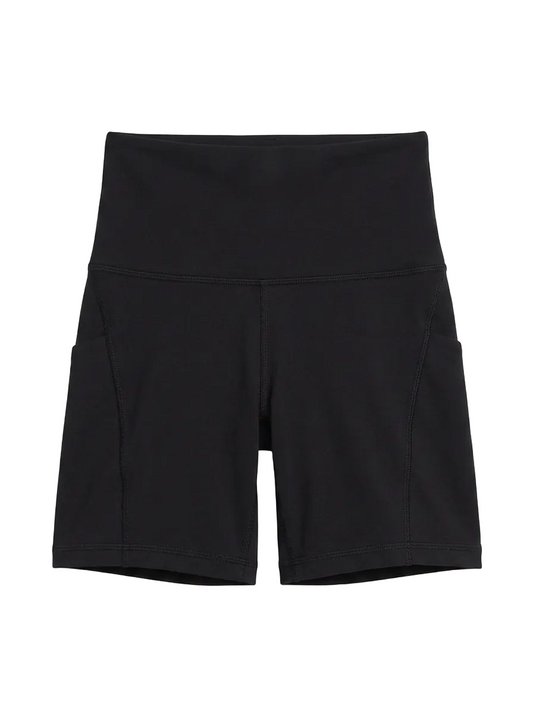 LULULEMON |XS| WAIST 22| RISE SHORTS WITH POCKETS - BLACK 6" BIKER SHORTS