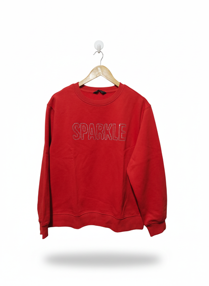MARK&SPENCER|L|XL|BUST 24| COTTON RICH SPARKLE SLOGAN SWEATSHIRT