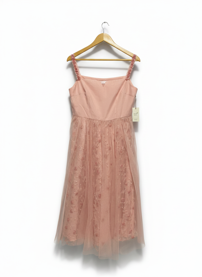 JEPHEI|XL|BUST 18|EMBROIDERED TULLE MIDI DRESS