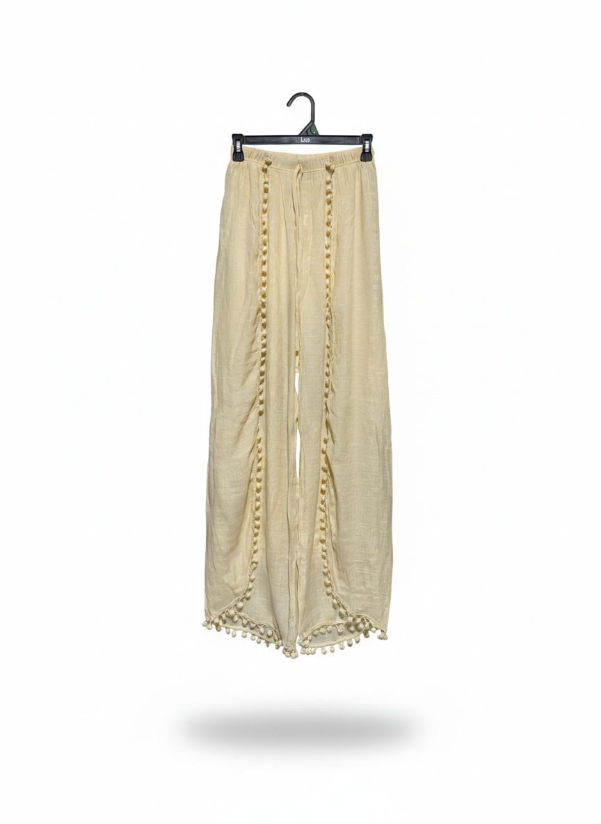 BOHEMIAN TASSEL PALAZZO PANTS |M| WAIST 24|