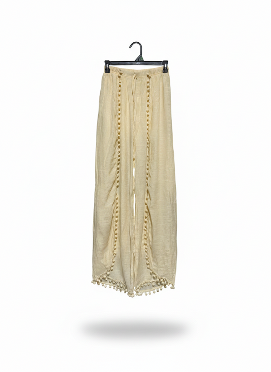 BOHEMIAN TASSEL PALAZZO PANTS |M| WAIST 24|