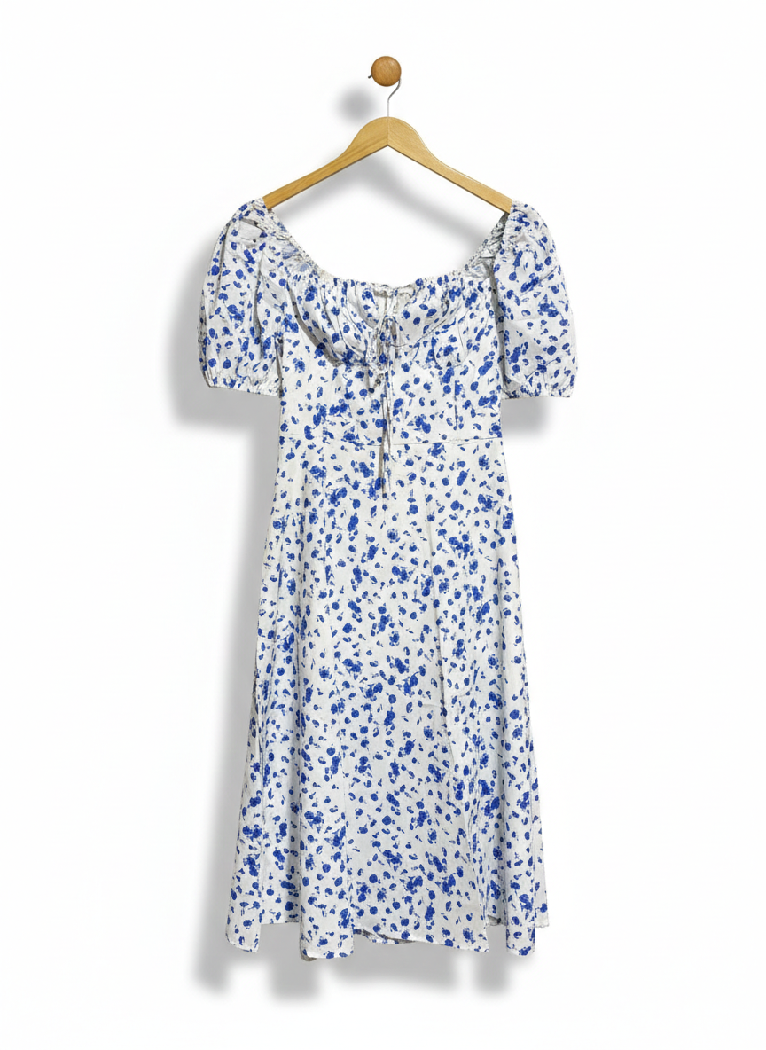 RAN RAN |M| BUST 15| C6| FLORAL MILKMAID MIDI DRESS
