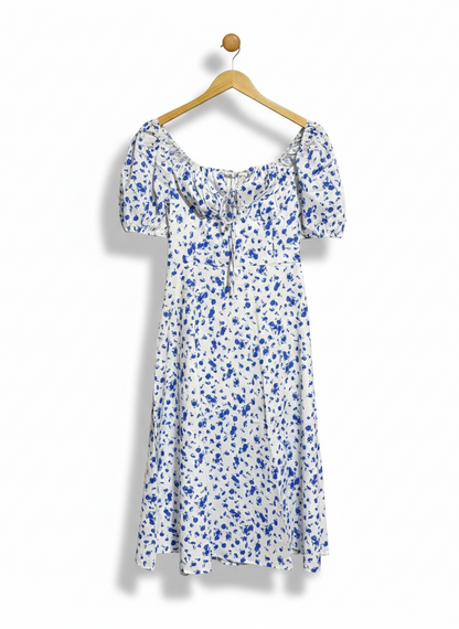 RAN RAN |M| BUST 15| C6| FLORAL MILKMAID MIDI DRESS
