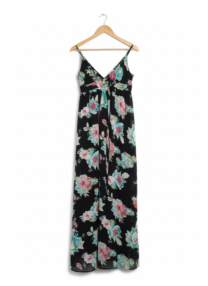 APRICOT Long Summer Dress With Floral Print And Thin Straps