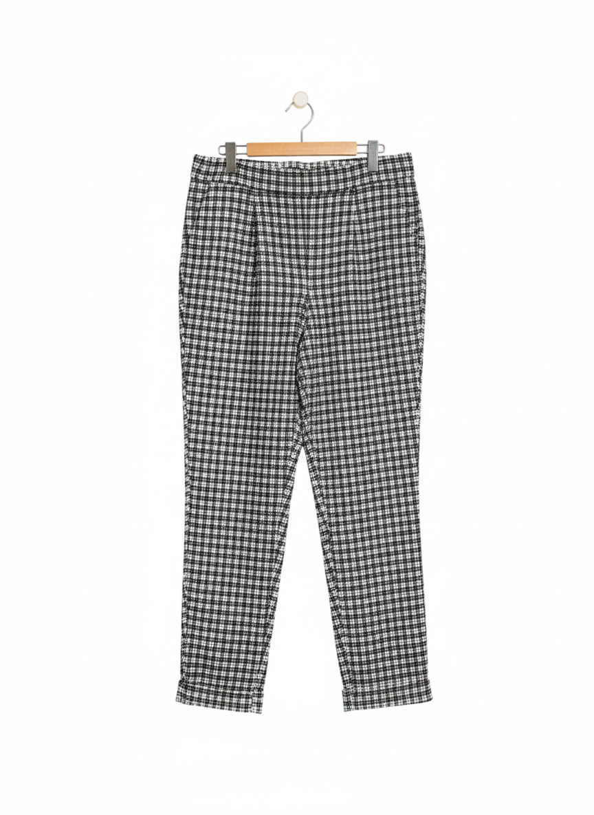 PRIMARK |M| WAIST 28| black and white checked trousers