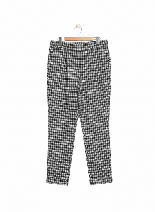 PRIMARK |M| WAIST 28| black and white checked trousers
