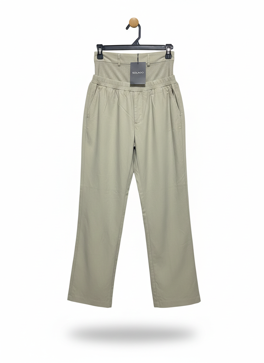 SOLADO |S| WAIST 26| WOMEN’S SAGE GREEN HIGH-WAISTED WIDE-LEG PANTS - CASUAL TAILORED TROUSERS