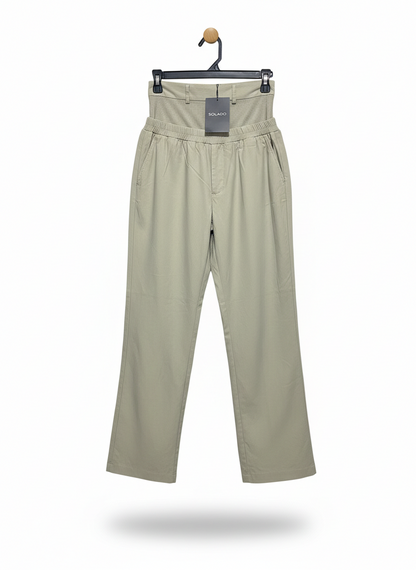 SOLADO |S| WAIST 26| WOMEN’S SAGE GREEN HIGH-WAISTED WIDE-LEG PANTS - CASUAL TAILORED TROUSERS