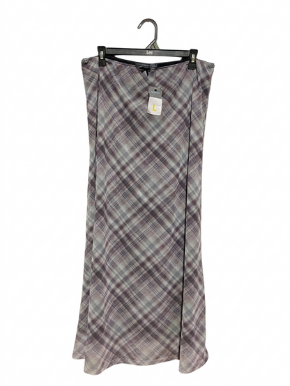 PRIMARK |L| WAIST 36| B9| PRIMARK GREY PLAID MAXI SKIRT FOR WOMEN