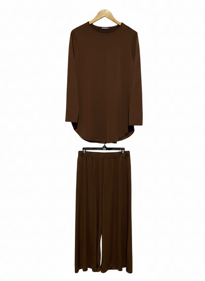 MODELLE |L| CHOCOLATE BROWN LONG SLEEVE LOUNGEWEAR SET