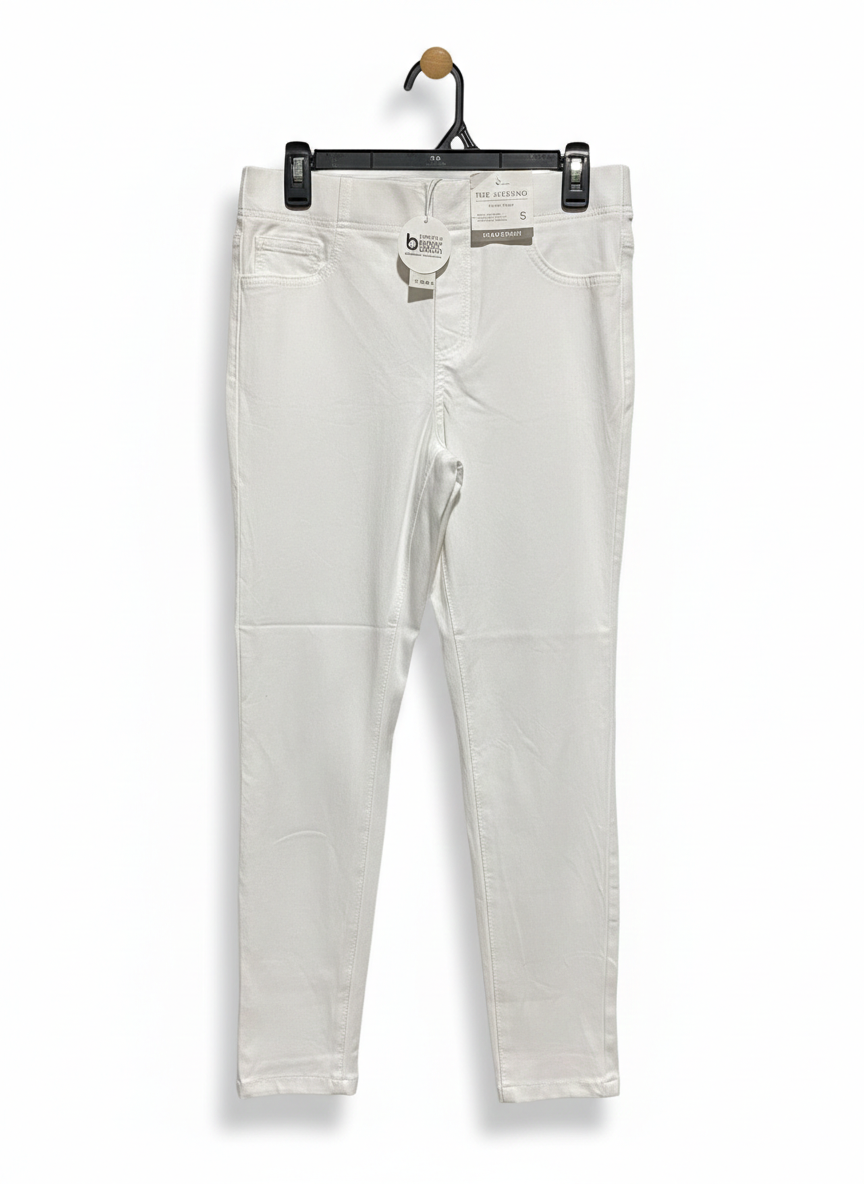GRAE DENIM |L| WAIST 30| B11| SLEEK WHITE FORM-FITTING PANTS WITH COMFORT STRETCH AND POLISHED FINISH