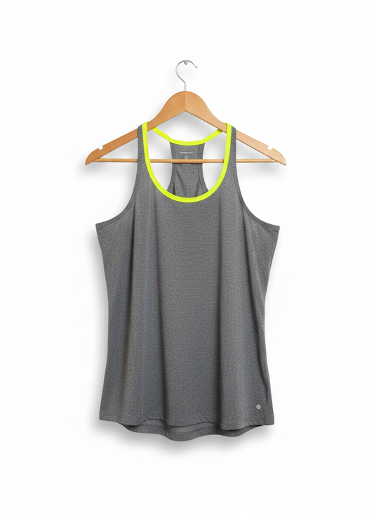 LAYER|L|BUST18.5|Grey Marl Racerback Performance Top