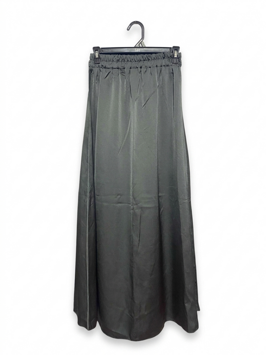 |M| WAIST 26| B9| LUXE SATIN CHARCOAL GREY MAXI SKIRT